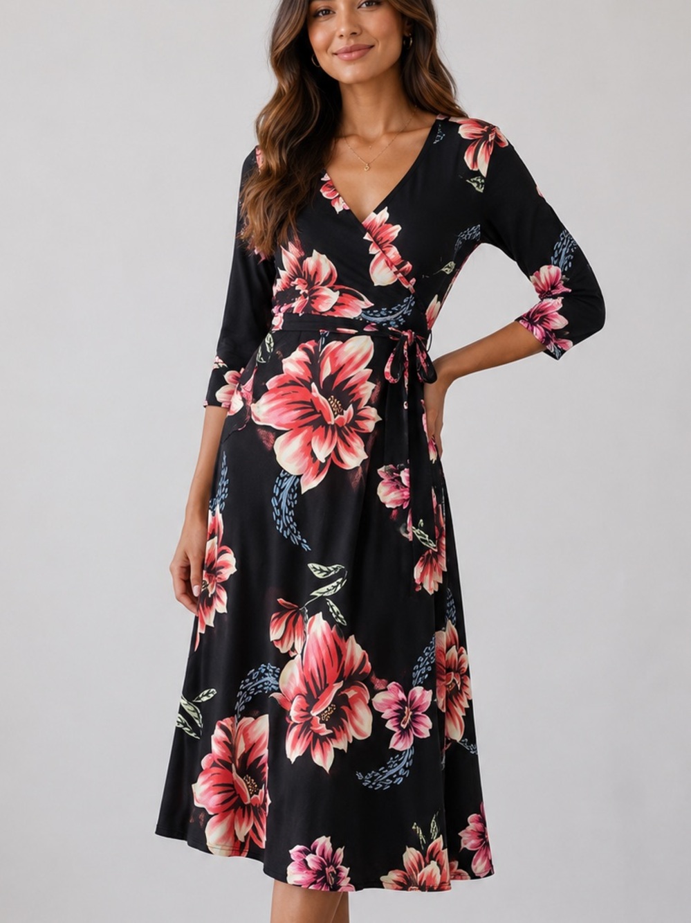 AOMONI Women's Floral Print Maxi Dresses Summer with Pockets